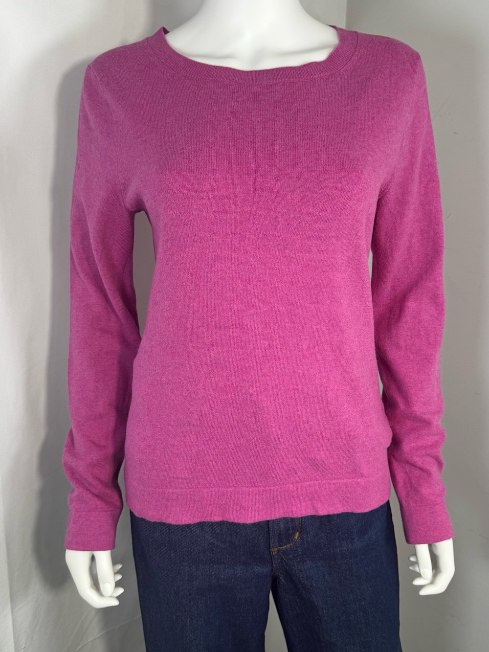 J.Crew Cotton Wool Blend Teddie Sweater Fuchsia Pink Medium M